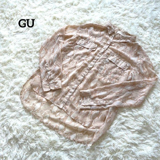 GU(ジーユー)のGU ジーユー　ブラウス　ブラウン　S レディースのトップス(シャツ/ブラウス(長袖/七分))の商品写真