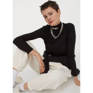 エイチアンドエム(H&M)のH&M フィットハイネックセーター NASA ナサ コラボ リブ ニット XS(ニット/セーター)