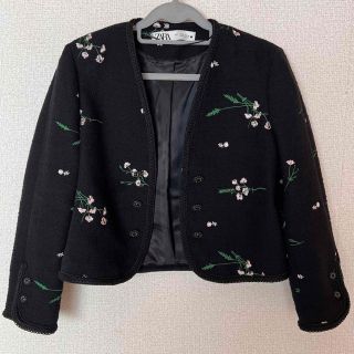 ザラ(ZARA)のZARA ザラ　ジャケット　花柄　フォーマル(ノーカラージャケット)