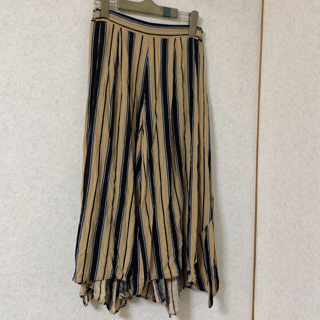 OZOC(オゾック)のマルチストライプ イレヘム スカーチョ ガウチョパンツ オゾッ レディースのパンツ(キュロット)の商品写真