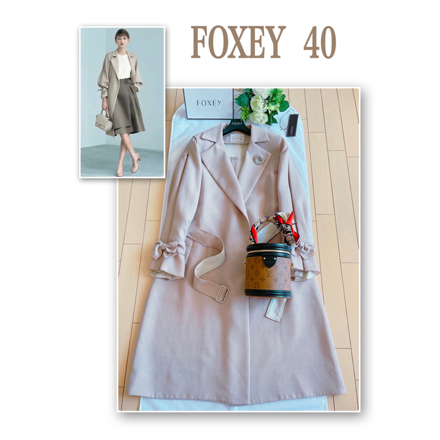 FOXEY 2018年袖おリボンウールコート40 極美品　Rene