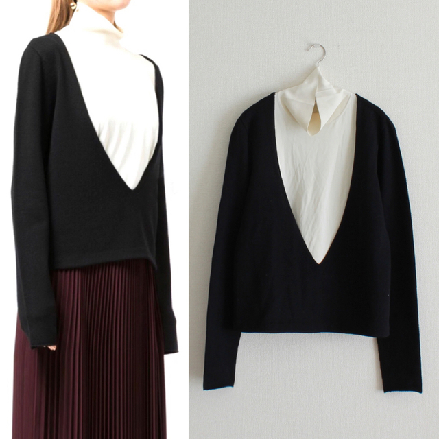 Jil Sander(ジルサンダー)のJIL SANDER／ジルサンダー／20FW／ハイネックレイヤードニット レディースのトップス(ニット/セーター)の商品写真