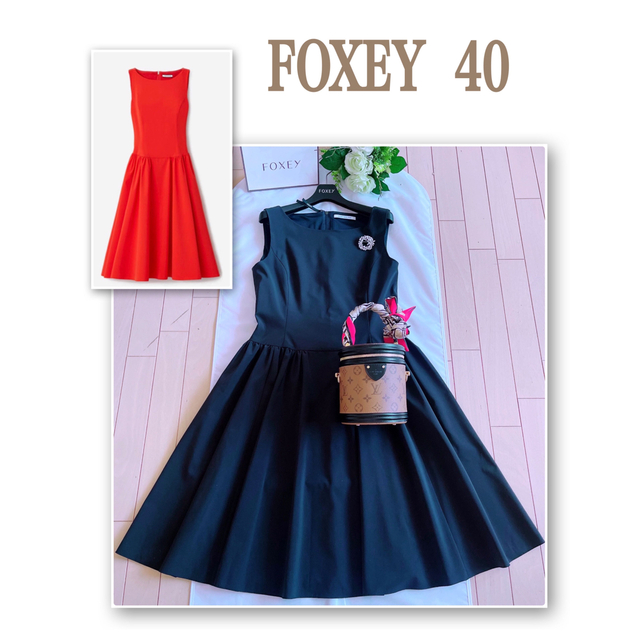 専門店の安心の1ヶ月保証付 ご専有FOXEY 2019年CLAIREワンピース40極美