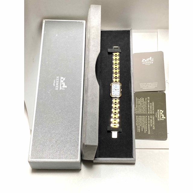 付属品有】HERMES エルメス クロアジュール 電池新品 レディース腕時計