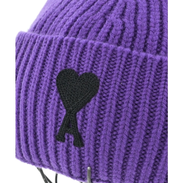 ami(アミ)のami アミ ニットキャップ・ビーニー - 紫x黒 【古着】【中古】 メンズの帽子(ニット帽/ビーニー)の商品写真