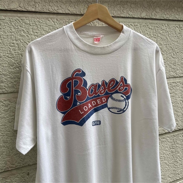 80s 90s USA製 白Tシャツ プリント 野球 満塁 vintage メンズのトップス(Tシャツ/カットソー(半袖/袖なし))の商品写真