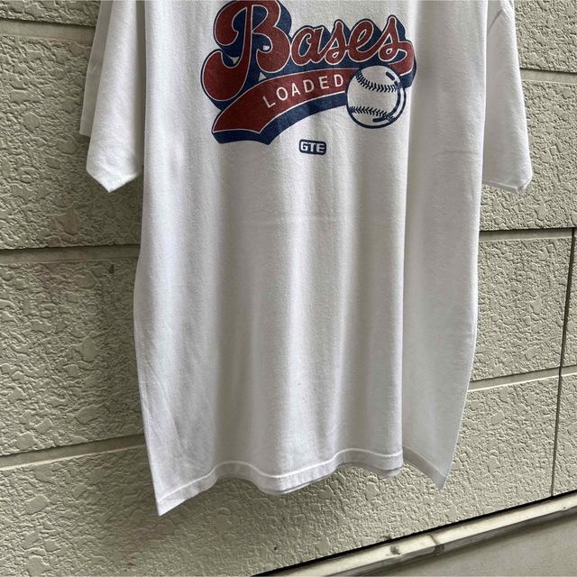 80s 90s USA製 白Tシャツ プリント 野球 満塁 vintage メンズのトップス(Tシャツ/カットソー(半袖/袖なし))の商品写真