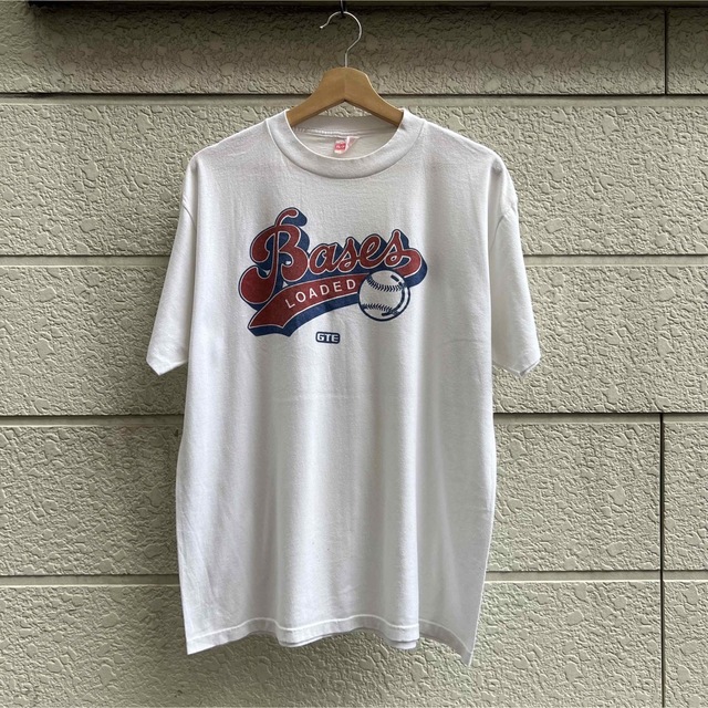 80s 90s USA製 白Tシャツ プリント 野球 満塁 vintage メンズのトップス(Tシャツ/カットソー(半袖/袖なし))の商品写真