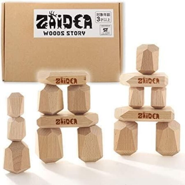❤️積み木 木製❤️ 知育 玩具 おもちゃ ウッド ブロック 多面体 子供 キッズ/ベビー/マタニティのおもちゃ(知育玩具)の商品写真