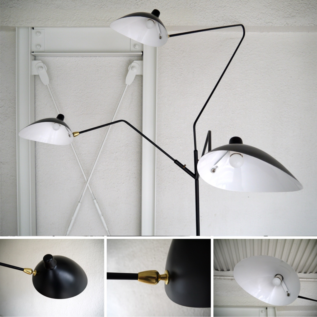 IDEE - セルジュムーユ Serge Mouille ◇3灯フロアランプ 新品の IDEE - セルジュムーユ Serge Mouille ◇3灯フロアランプ 新品の