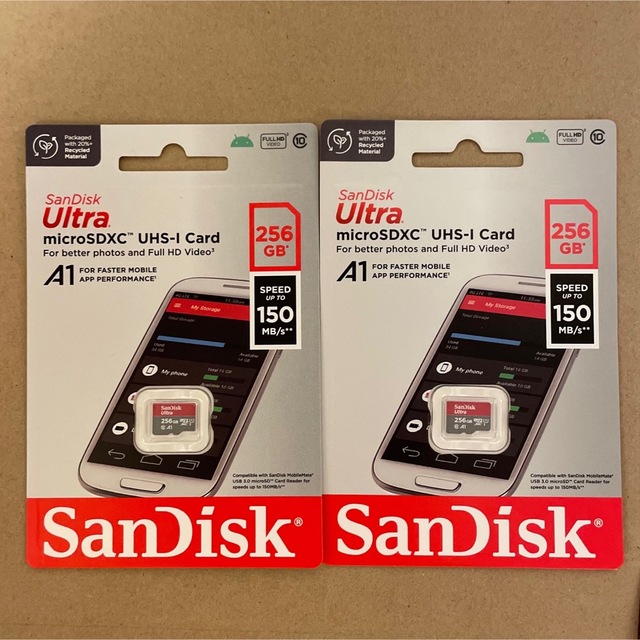 SanDisk(サンディスク)の新品！！新型 sandisk マイクロSDカード　256GB  ×2個 エンタメ/ホビーのゲームソフト/ゲーム機本体(その他)の商品写真