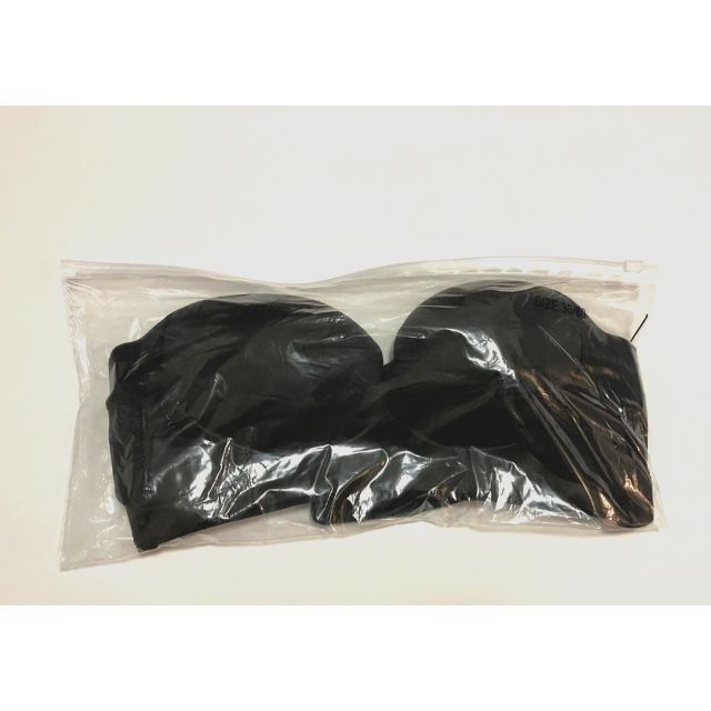 L 黒 ノンワイヤー 盛りブラ ストラップレス チューブトップ ブラック レディースの下着/アンダーウェア(ブラ)の商品写真