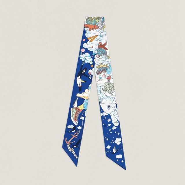 Hermes(エルメス)の【新品タグ付き】エルメス　ツイリー　わたしの雲　ブルー　 レディースのファッション小物(バンダナ/スカーフ)の商品写真