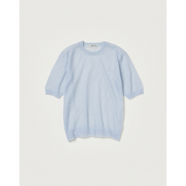 AURALEE KID MOHAIR SHEER KNIT TEE