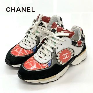 シャネル(CHANEL)の6102 シャネル スエード パテント レザー ペイント ココマーク スニーカー(スニーカー)