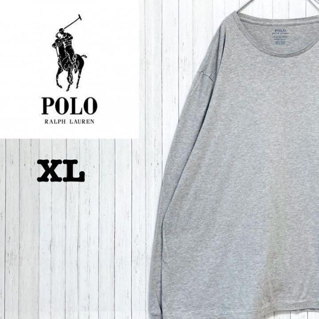 格安即納[ ポロラルフローレン 刺繍ロゴ ビックシルエット グレー XL ロンT 長袖 正規店 polo ralphlauren ラルフローレン ロンT 長袖 ロゴ 刺繍