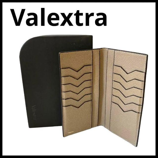 ユニセックス極美品　Valextra ヴァレクストラ　ヴァーティカル12　長財布　スリム財布