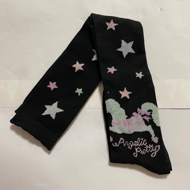 Angelic Pretty(アンジェリックプリティー)のcandy sprinkle オーバーニー　黒　新品 レディースのレッグウェア(ソックス)の商品写真