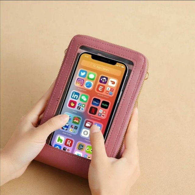 スマホ ショルダーバッグ 大容量 ミニ財布 くすみカラー グレー 灰色