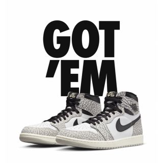 ナイキ(NIKE)のNIKE aj1 white cementナイキエアジョーダン1ホワイトセメント(スニーカー)