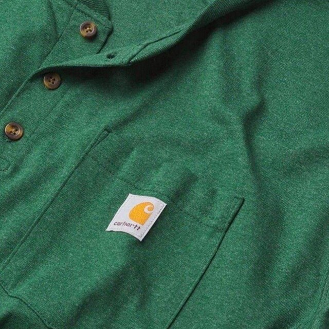 carhartt(カーハート)の【S】Carhartt カーハート 長袖Tシャツ ヘンリーネック グリーン メンズのトップス(Tシャツ/カットソー(七分/長袖))の商品写真