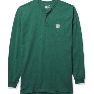 カーハート(carhartt)の【S】Carhartt カーハート 長袖Tシャツ ヘンリーネック グリーン(Tシャツ/カットソー(七分/長袖))