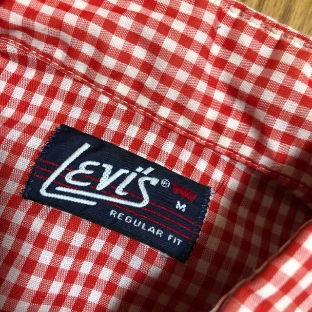 Levi's(リーバイス)の70s Levi's 青タグ ギンガムチェック ウエスタンシャツ 赤 白 M メンズのトップス(シャツ)の商品写真