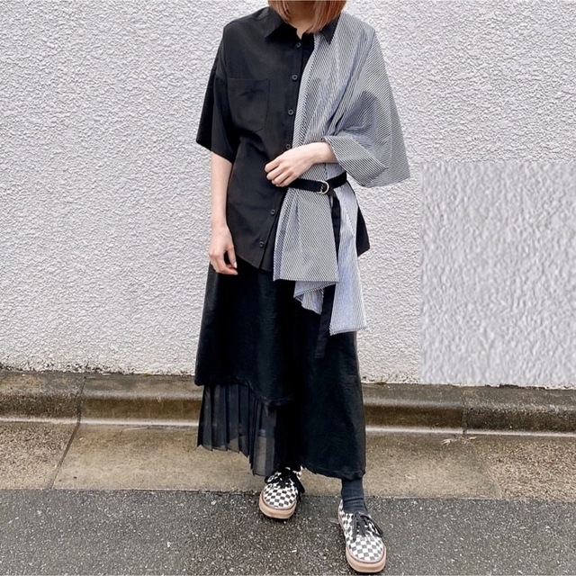 【美品】Whip staff  STOLE LAYERED SHIRT BLUE レディースのトップス(シャツ/ブラウス(半袖/袖なし))の商品写真