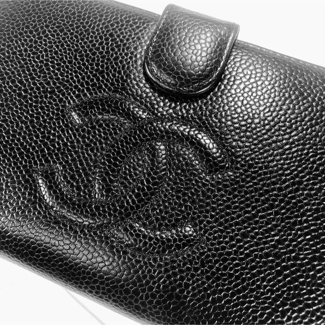 CHANEL シャネル ココマーク ブリリアント キャビアスキン 長財布 絶対