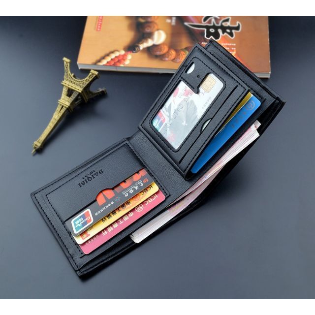 財布 メンズ 二つ折り 小さいふ レザー 革 新品 ブラック 黒【PN0747】 メンズのファッション小物(折り財布)の商品写真