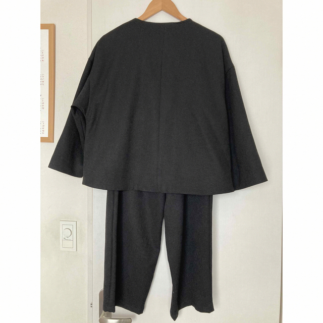 STUDIO CLIP(スタディオクリップ)の試着のみリンネルセットアップスーツ黒オケージョンセレモニー卒業式入学式ナチュラル レディースのフォーマル/ドレス(スーツ)の商品写真