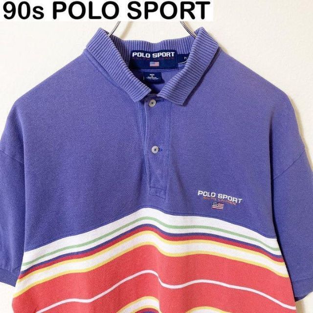 90s POLO SPORT ボーダー 刺繍 ポロシャツ 古着 ヴィンテージ | フリマアプリ ラクマ