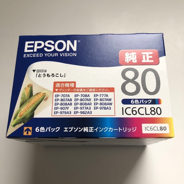 EPSON(エプソン)のエプソン 純正 インク とうもろこし トウモロコシ　IC6CL80 6色パック　 インテリア/住まい/日用品のオフィス用品(その他)の商品写真