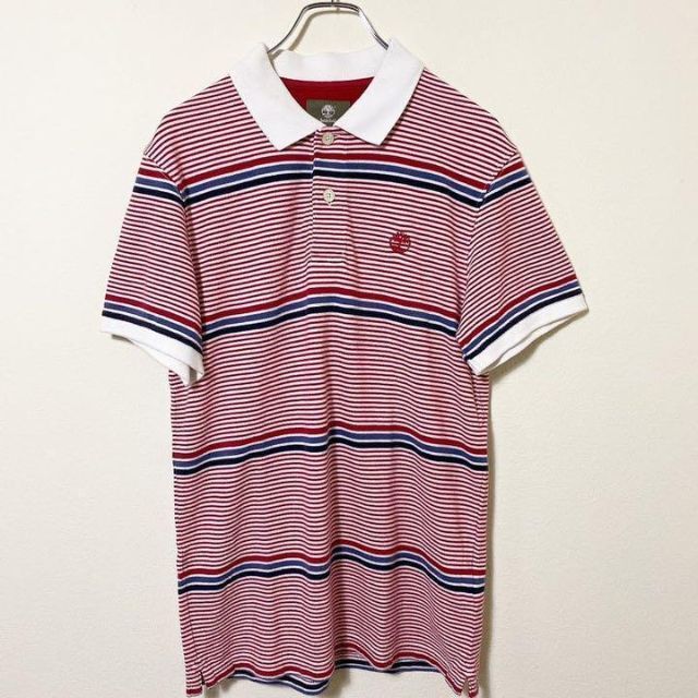 Timberland ティンバーランド S/S ボーダー ポロシャツ 古着