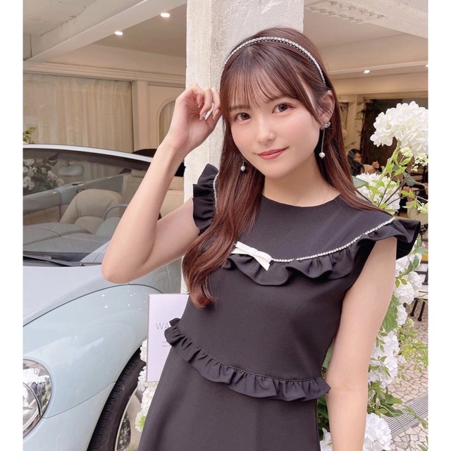 JILTU  千鳥柄petit frill dress patternワンピース着丈77cm