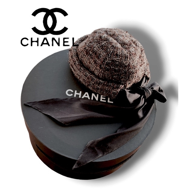 CHANEL(シャネル)のCHANEL ツイード ハット  リボン レディースの帽子(ハット)の商品写真