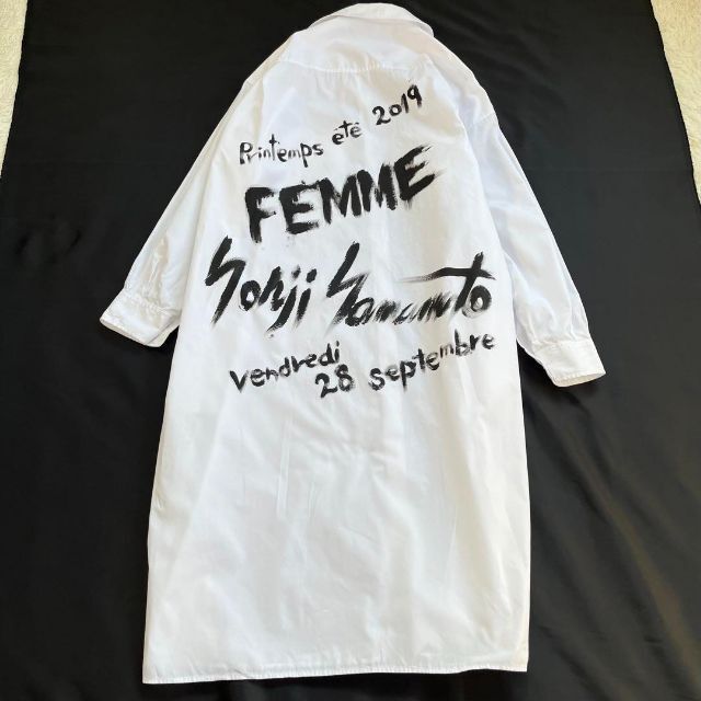 【美品】yohji yamamoto スタッフ コート　シャツ　ロゴ　2019