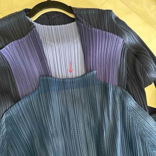 プリーツプリーズイッセイミヤケ(PLEATS PLEASE ISSEY MIYAKE)の‼️レア‼️プリーツプリーズ　おしゃれ！透明箔模様(カットソー(長袖/七分))