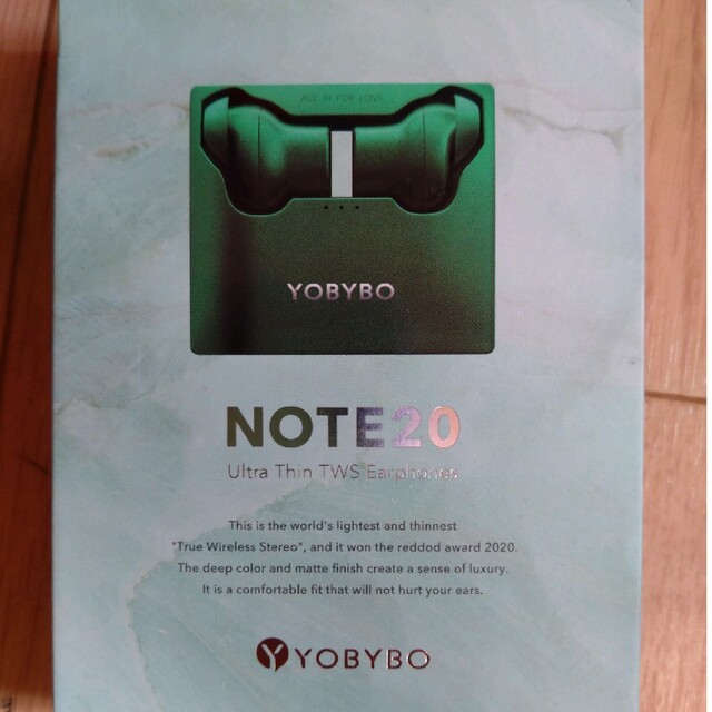 YOBYBO 完全ワイヤレスイヤフォン NOTE20 FOREST GREEN スマホ/家電/カメラのオーディオ機器(ヘッドフォン/イヤフォン)の商品写真