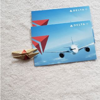 デルタ(DELTA)のDELTA航空　バッジ&ポストカード2セット(旅行用品)