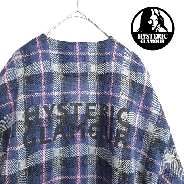 HYSTERIC GLAMOUR(ヒステリックグラマー)の【美品/美色】ヒステリックグラマー カーディガン チェック柄 ネイビー M メンズのトップス(カーディガン)の商品写真