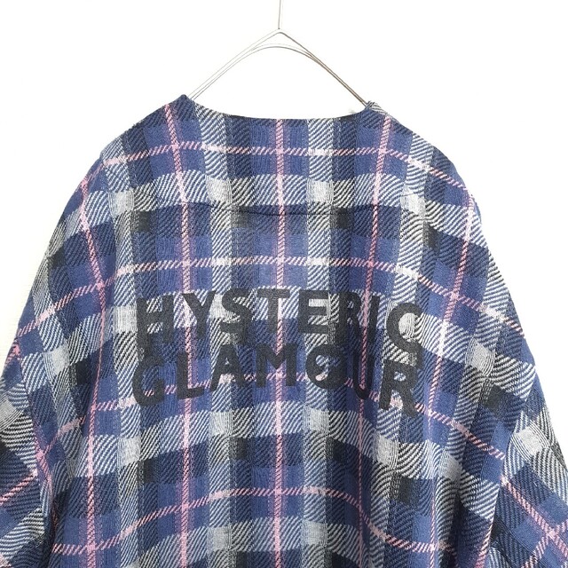 HYSTERIC GLAMOUR(ヒステリックグラマー)の【美品/美色】ヒステリックグラマー カーディガン チェック柄 ネイビー M メンズのトップス(カーディガン)の商品写真