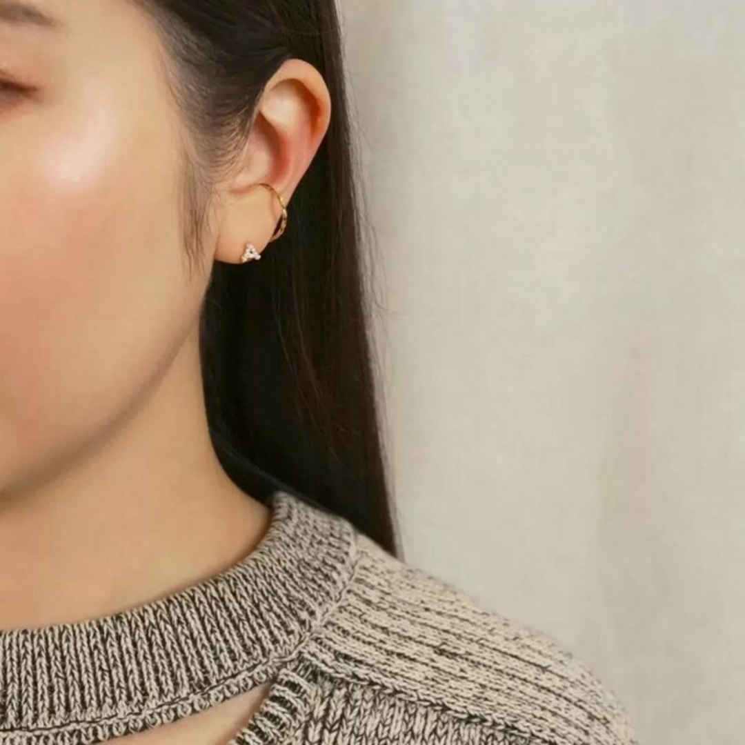 TAKE-UP - TAKE-UP K18 K10 ダイヤ ハーフピアス イニシャル『A』( YG