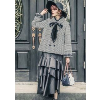 アクシーズファム(axes femme)のaxes femme  幾何学ＪＱ柄　ティアードスカート(ロングスカート)