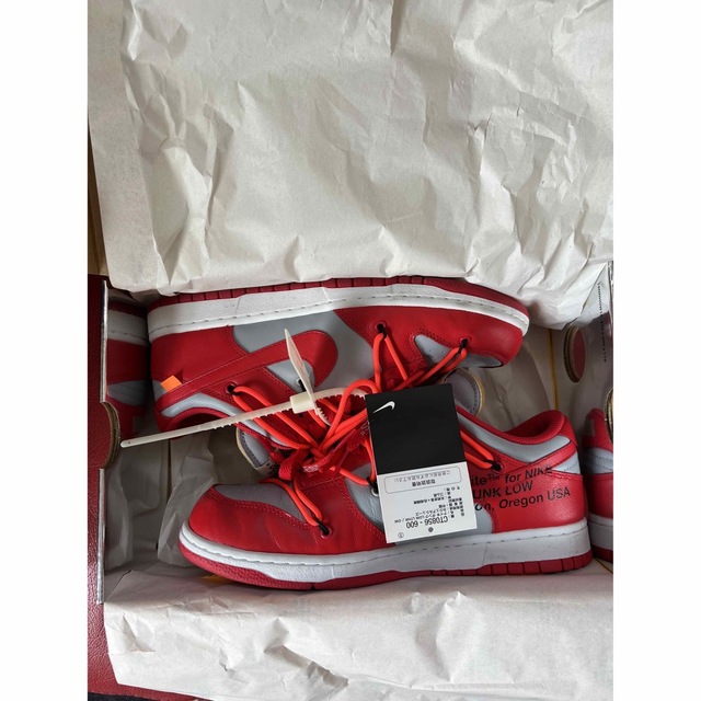 OFF-WHITE(オフホワイト)のOFF-WHITE × NIKE DUNK LOW RED-WOLF GREY メンズの靴/シューズ(スニーカー)の商品写真