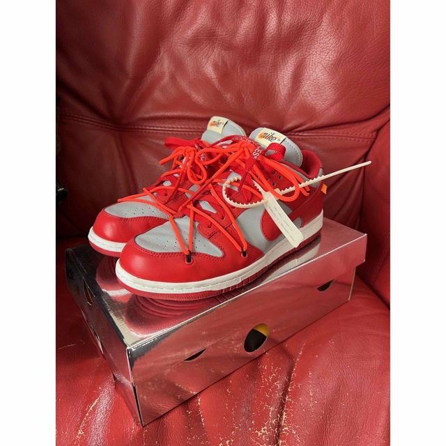 OFF-WHITE(オフホワイト)のOFF-WHITE × NIKE DUNK LOW RED-WOLF GREY メンズの靴/シューズ(スニーカー)の商品写真