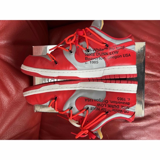 OFF-WHITE(オフホワイト)のOFF-WHITE × NIKE DUNK LOW RED-WOLF GREY メンズの靴/シューズ(スニーカー)の商品写真