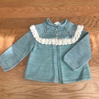 ミーシャアンドパフ(Misha & Puff)のmisha and puff Ruffle cardigan sage 5-6y(カーディガン)