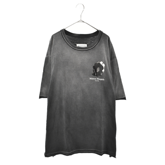 Martin Margiela マルタンマルジェラ 22SS バブルロゴ オーバーサイズ 半袖Tシャツ カットソー ブラック S50GC0670545センチ肩幅