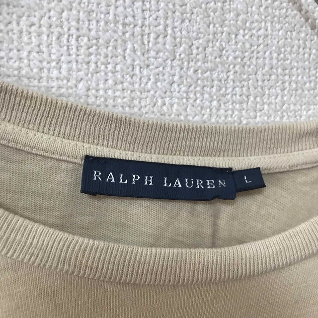 Ralph Lauren(ラルフローレン)のラルフローレン　RALPH LAUREN Tシャツ Lサイズ　ベージュ レディースのトップス(Tシャツ(半袖/袖なし))の商品写真